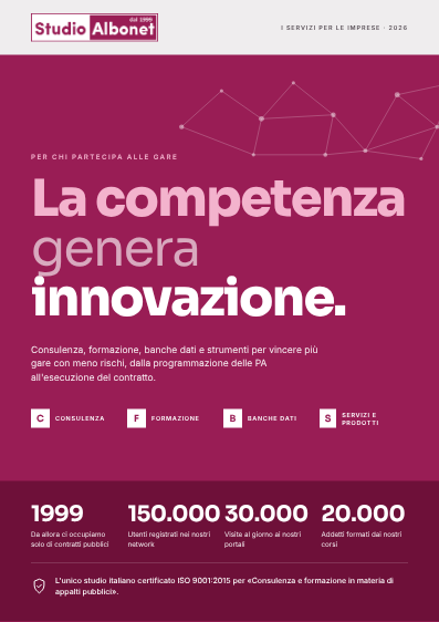 Cover of the Italian brochure for companies